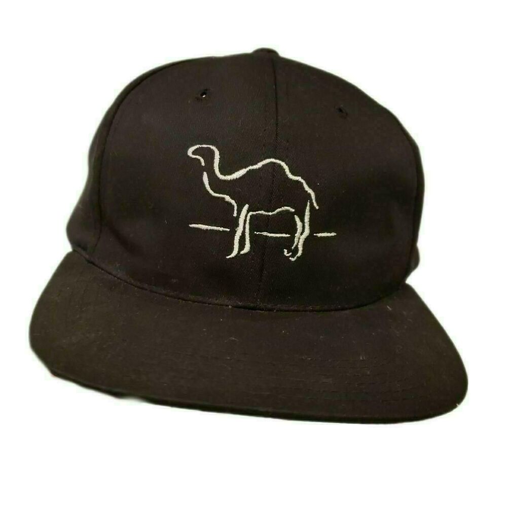 90s Skater Streetwear Black Camel Hat Snapback